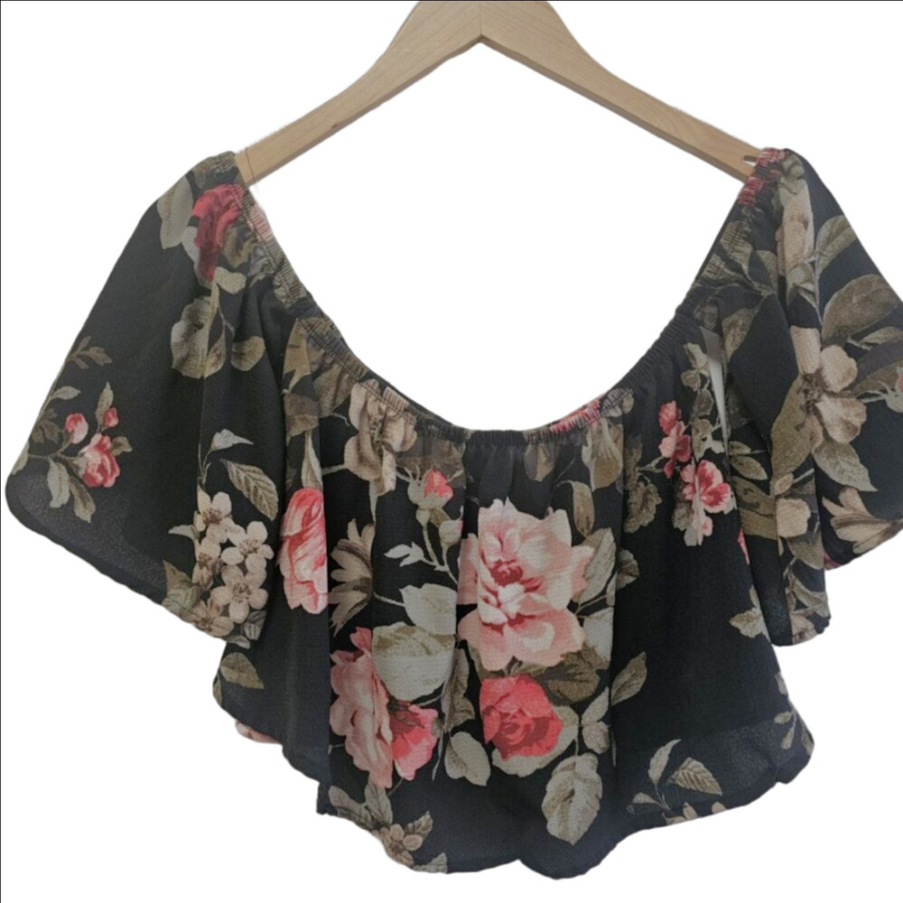 Women's Floral Print Blouse Off Shoulder Bandau